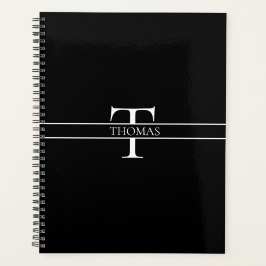 Elegant Gepersonaliseerde Monogrammen Douane Naam Planner (Voorkant)