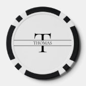 Elegant Gepersonaliseerde Monogrammen Douane Naam Poker Chips (Achterkant)