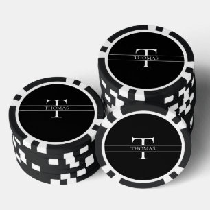 Elegant Gepersonaliseerde Monogrammen Douane Naam Poker Chips