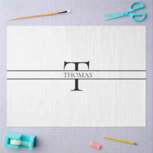 Elegant Gepersonaliseerde Monogrammen Douane Naam Tissuepapier