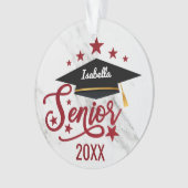 Elegant gepersonaliseerde Naam Afstuderen senior 2 Ornament (voorkant)