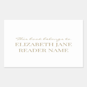Elegant gepersonaliseerde naam gouden bookplate la rechthoekige sticker