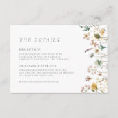 Elegant  geperste bloemen details bruiloft en informatiekaartje (Voorkant)