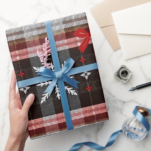 Elegant geplakt kerstpatroon cadeaupapier (Geschenken)
