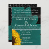 Elégant Gerber Daisy Faire-part de mariage (Devant / Derrière)