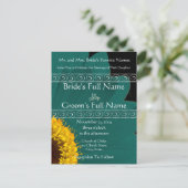 Elegant Gerber Daisy Wedding Invitation Uitnodiging Briefkaart (Staand voorkant)