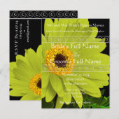Elegant Gerber Daisy Wedding Invitation Uitnodiging Briefkaart (Voorkant / Achterkant)