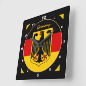 Elegant German Flag, Eagle & Germany / design Vierkante Klok (Hoek)