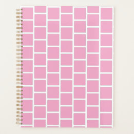 Elegant geruit roze ongedateerd maandelijks wekeli planner