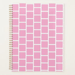Elegant geruit roze ongedateerd maandelijks wekeli planner