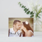 Elegant geschreven bruiloft Dank u Briefkaart (Staand voorkant)