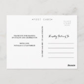 Elegant geschreven bruiloft Dank u Briefkaart (Achterkant)