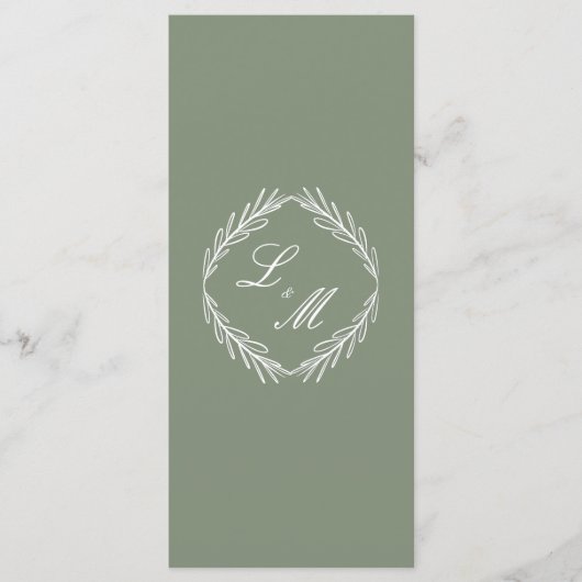 Elegant Gesigneerd Script Tak Huwelijksprogramma Menu (Voorkant)
