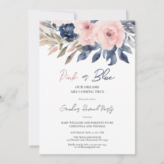 Elegant geslacht onthullen kaart (Voorkant)