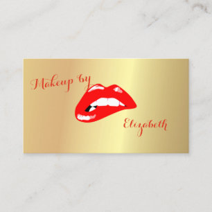 Elegant Gesofisticeerd Modern , Goud -Rode Lippen Visitekaartje