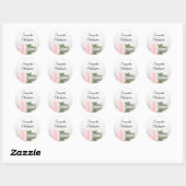 Elegant Gespiegeld Blush Roze Rose Bruiloft Ronde Sticker (Vel)