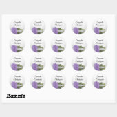 Elegant Gespiegeld Lavendel Paarse Roos Bruiloft Ronde Sticker (Vel)