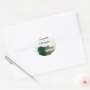 Elegant Gespiegeld Smaragd Groen Roos Bruiloft Ronde Sticker