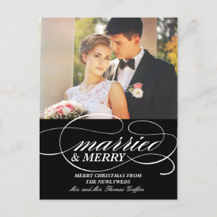 Elegant getrouwd en vrolijk   kerst-Briefkaart Briefkaart