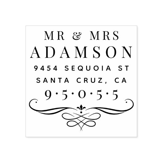 Elegant Getrouwd Paar Mr & Mrs Retouradres Rubberstempel (Afrduk)