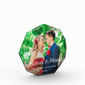 Elegant Getrouwd & Vrolijk Foto Bruiloft Octagon (Links)