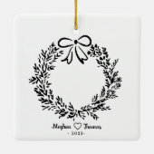 Elegant getrouwde Liefde foto Ornament (Achterkant)