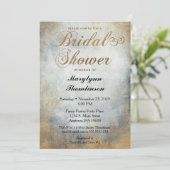 Elegant geverfd koper Bridal Shower Invitation Kaart (Staand voorkant)