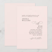 Elegant Gewoon Blush Geen Ouders Bruiloft Kaart (Voorkant / Achterkant)