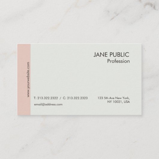 Elegant gewoon modern professioneel beige afbeeldi visitekaartje (Achterkant)