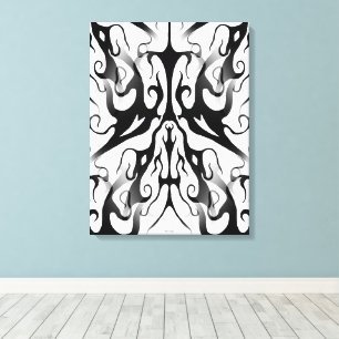Elegant gezicht in vuur en vlammen Tribal Design Canvas Afdruk