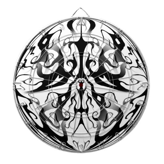 Elegant gezicht in vuur en vlammen Tribal Design Dartbord (Voorkant)