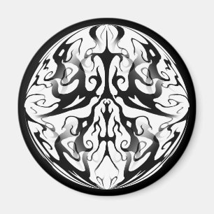 Elegant gezicht in vuur en vlammen Tribal Design Magneet