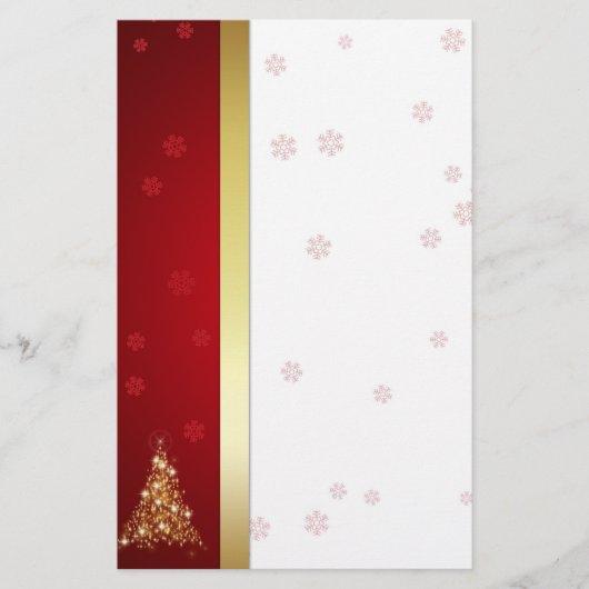 Elegant Ggloed Merry kerstboom Briefpapier (Voorkant)