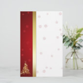 Elegant Ggloed Merry kerstboom Briefpapier (Staand voorkant)