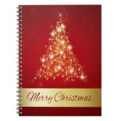 Elegant Ggloed Merry kerstboom Notitieboek (Voorkant)