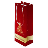 Elegant Ggloed Merry kerstboom Wijn Cadeautas (Voorkant Gekanteld)