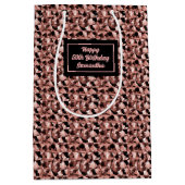 Elegant Gift Bag Rose Gold Glitter Modern Accent Medium Cadeauzakje (Voorkant)