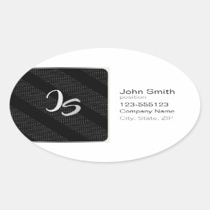 Elegant Gift met persoonlijke Silver Monogram Ovale Sticker