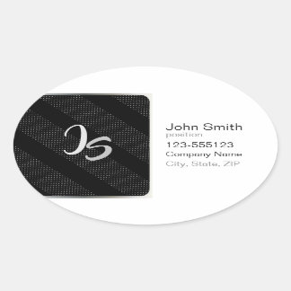 Elegant Gift met persoonlijke Silver Monogram Ovale Sticker