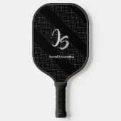 Elegant Gift met persoonlijke Silver Monogram Pickleball Paddle (Voorkant)
