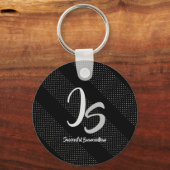 Elegant Gift met persoonlijke Silver Monogram Sleutelhanger (Voorkant)
