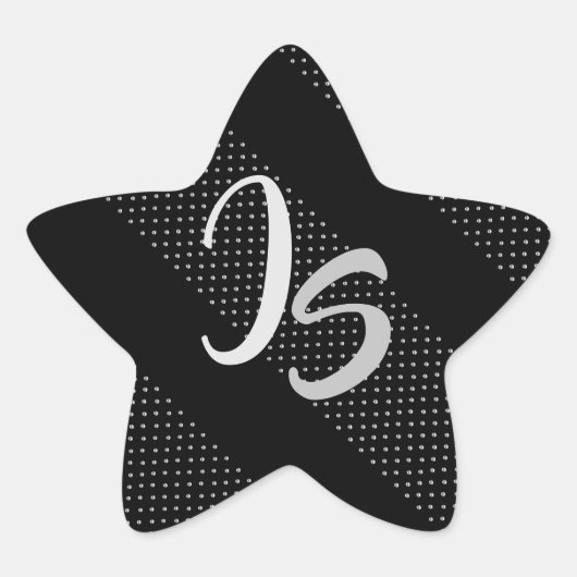 Elegant Gift met persoonlijke Silver Monogram Ster Sticker (Voorkant)