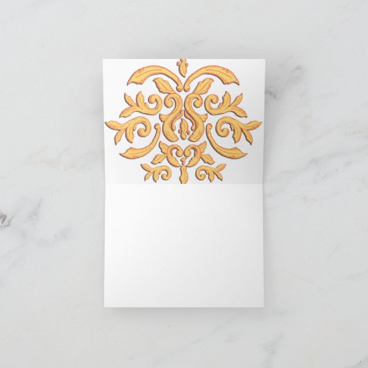 Elegant Gilded Damask Hartelijk dank Bedankkaart (Binnen)