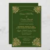 Elegant Gilded Wedding Uitnodiging (Voorkant / Achterkant)