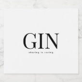 elegant GIN bruiloft Likeurfles Etiket (Enkel label)