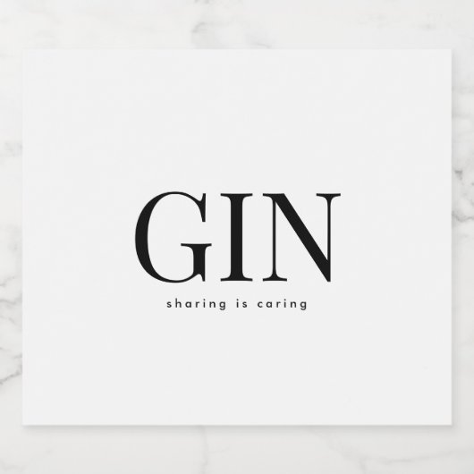 elegant GIN bruiloft Likeurfles Etiket (Enkel label)