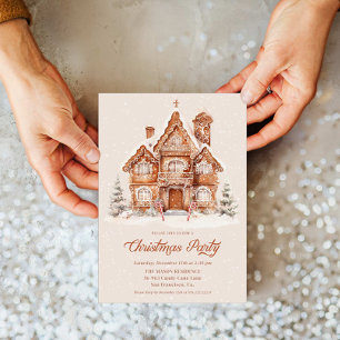 Elegant Gingerbread House Kerstfeest Kaart