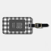 Elegant Gingham Monogram Bagagelabel (Voorkant horizontaal)
