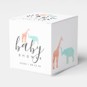 Elegant Giraffe Elephant Baby shower Bedankdoosjes (Voorkant Zijde)