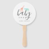 Elegant Giraffe Elephant Baby shower Handwaaier (Voorkant)